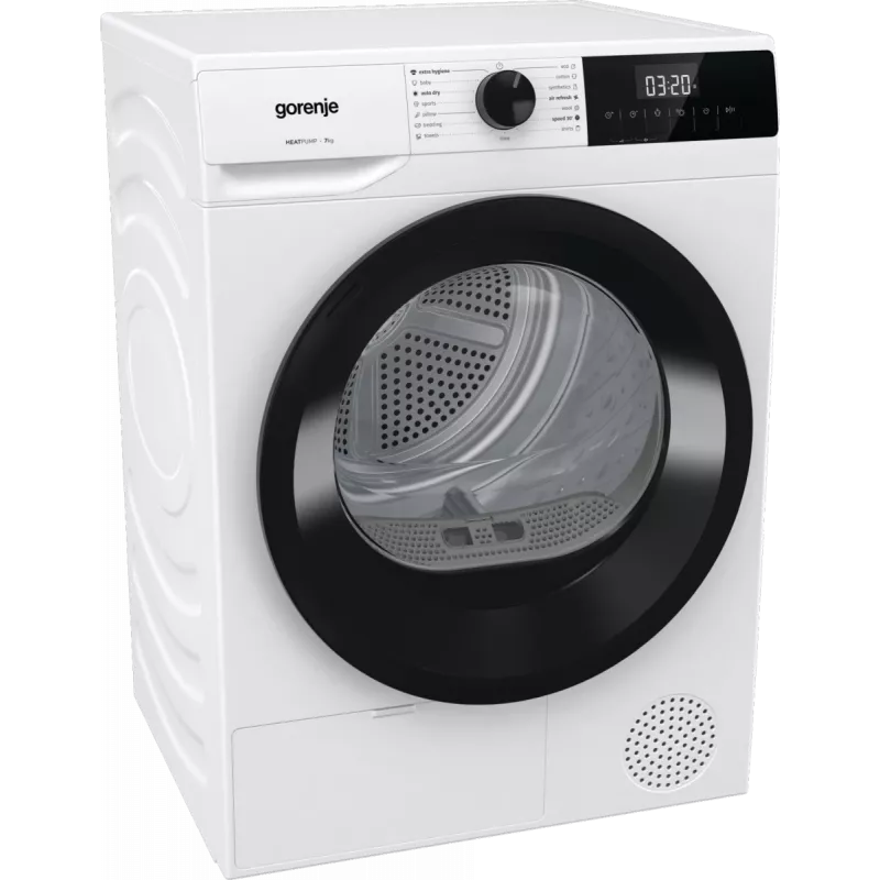 Gorenje Wäschetrockner | D2HNE7E | Energieeffizienzklasse E | Frontlader | 7 kg | Wärmepumpe | LED | Tiefe 51 cm | Weiß