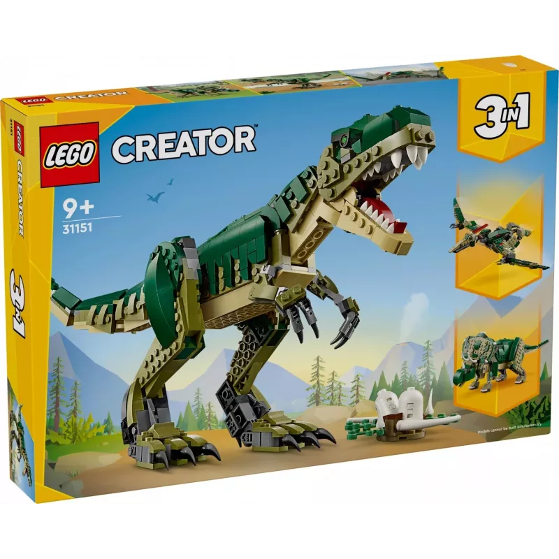 Konstruktionsspielzeug LEGO Creator 3-in-1 T.Rex Bausatz, 626 Teile, 150 mm Höhe, Alter 9+