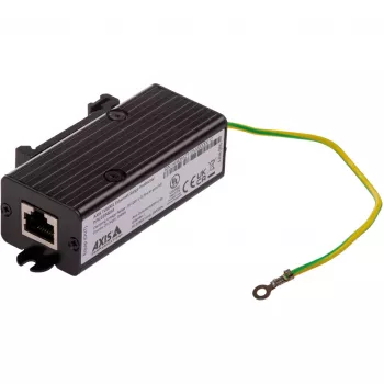 Axis TU8001 Ethernet-Überspannungsschutz für PoE-Geräte, Wand-/DIN-Schienenmontage, Schwarz