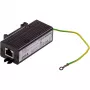 Axis TU8001 Ethernet-Überspannungsschutz für PoE-Geräte, Wand-/DIN-Schienenmontage, Schwarz