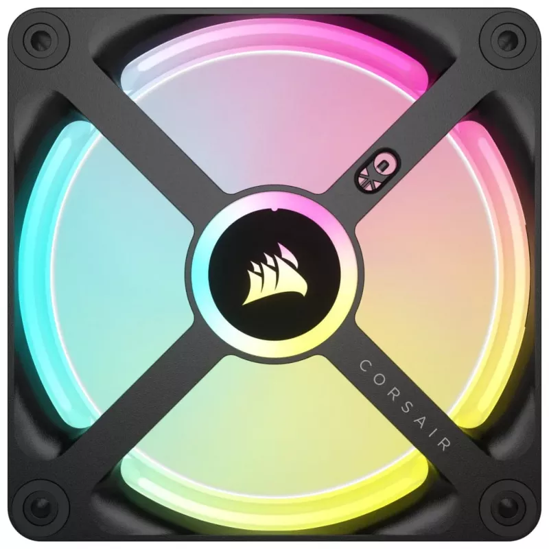 Corsair CO-9051001-WW iCUE LINK QX120 RGB Gehäuselüfter, 120 mm, PWM, mit Temperatursensor, schwarz