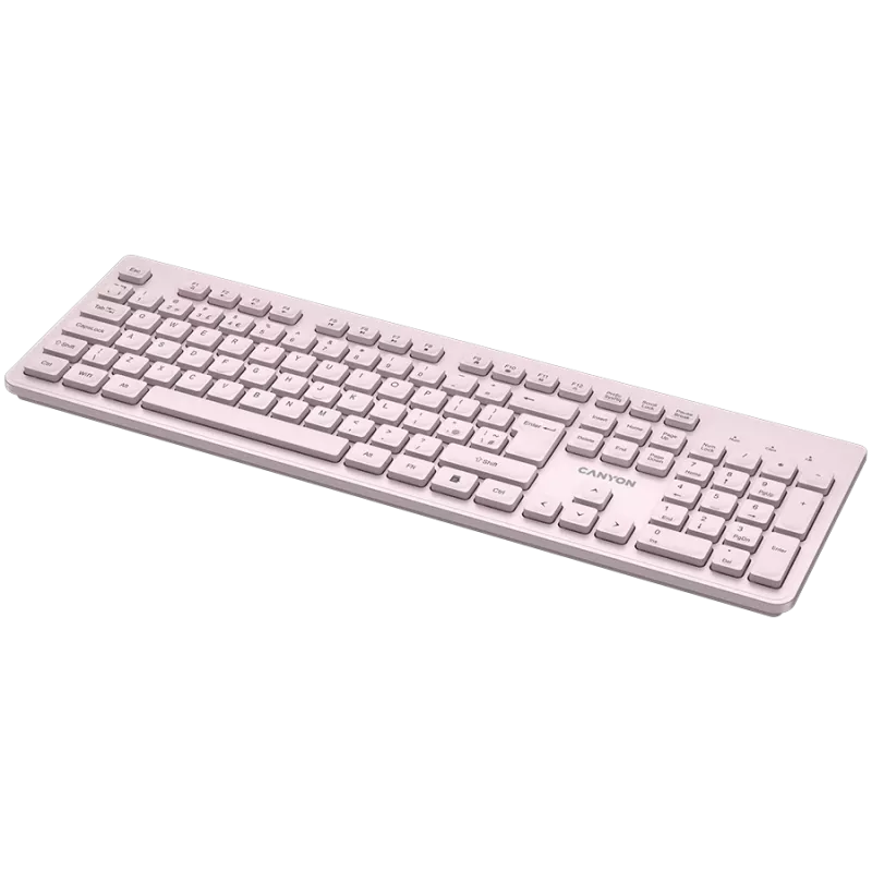 Kabellose Tastatur CANYON HKB-W01 – UK/US-Layout, beige, mit AAA-Batterien betrieben