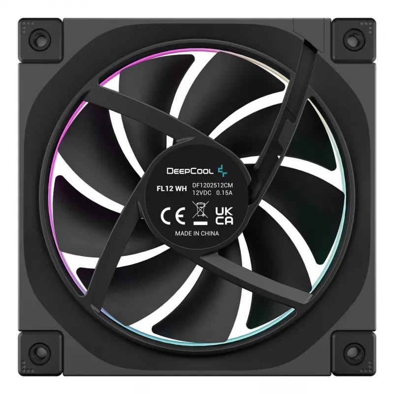 DeepCool FL12 3-in-1 120-mm-Gehäuselüfter (3 Stück), 500-2150 U/min, fluiddynamisches Lager, 32 dB, Schwarz