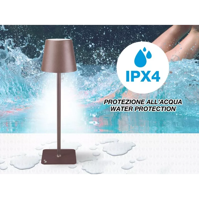 Beper P201UTP113 Akku-Tischleuchte, Touch-Steuerung, 2 W, 2000 mAh, Corten-Stahl