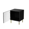 Nachttisch-Set 2 Stk. cama meble JUNGLE — 53,5×40,5×44 cm, schwarz matt MDF/Spanplatte, goldene Beine