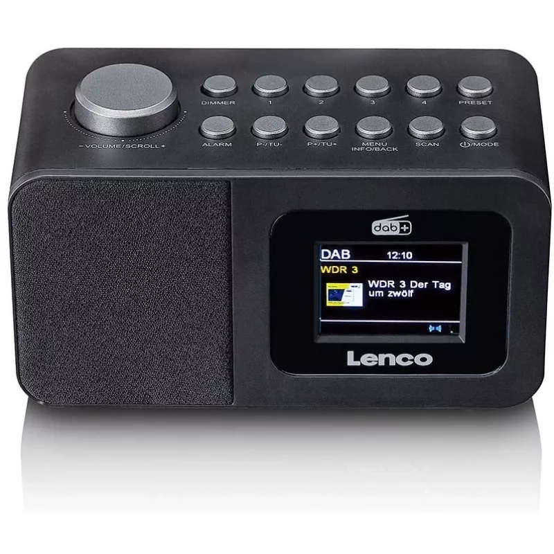 Lenco CR-625BK DAB+/FM Radiowecker mit Bluetooth und kabellosem Laden, schwarz