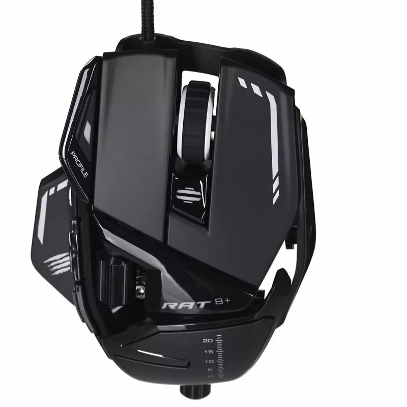 Mad Catz R.A.T. 8+ Gaming-Maus, optisch, 16000 DPI, 11 Tasten, USB Type-A, für Rechtshänder, schwarz