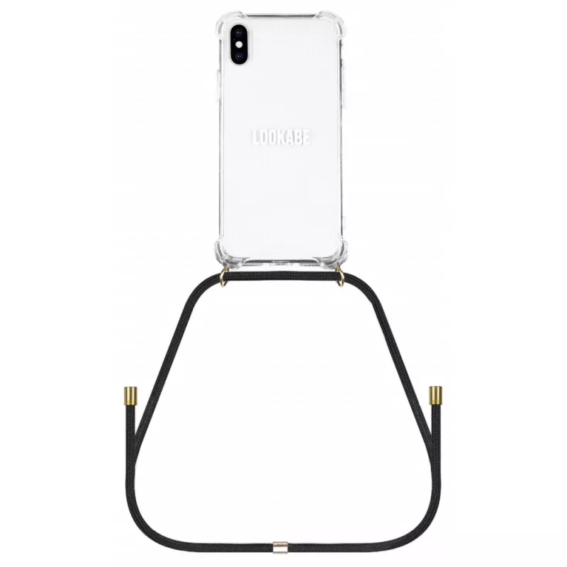 Lookabe Halsketten-Handyhülle für iPhone X/XS, Gold/Schwarz