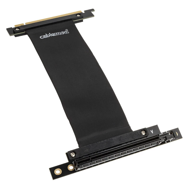 CableMod CM-VPB-2DK-R vertikale Grafikkartenhalterung mit PCIe-x16-Riser-Kabel, 2x DisplayPort, Schwarz