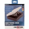Ansmann Batteriebox 48 für 24x AA, 16x AAA und 4x 9V, Schwarz/Transparent