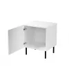 Nachttisch Cama Meble JUNGLE 53,5×40,5×44 cm weiß matt, MDF & Spanplatte, schwarze Beine, 2er-Set