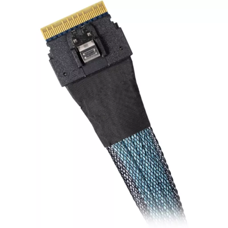 ICY DOCK MB406L-B SlimSAS 8i SFF-8654 auf SlimSAS 8i SFF-8654 Kabel, 0,5 m, Schwarz