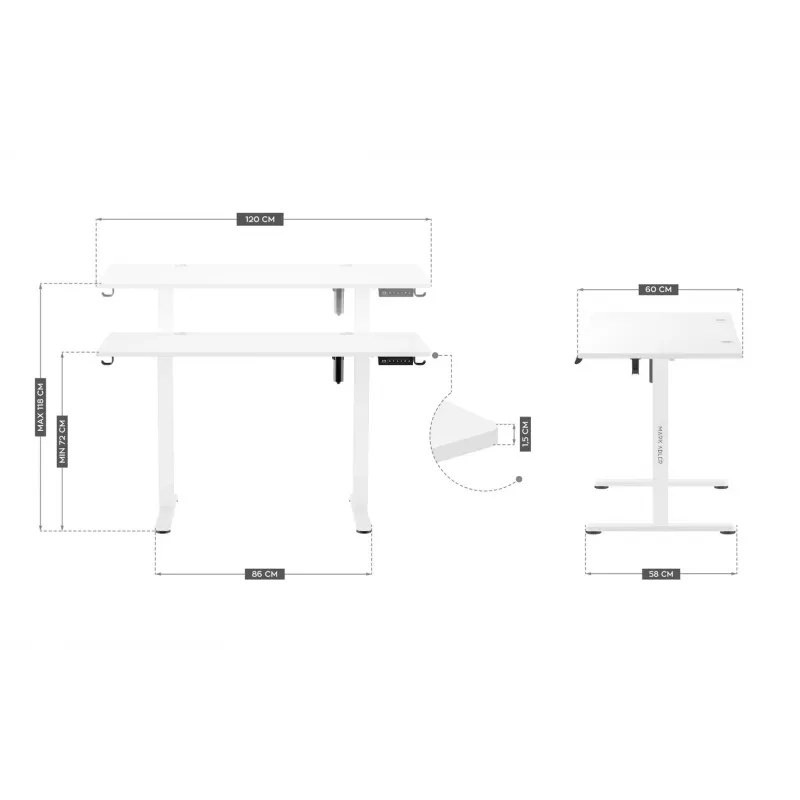 Elektrischer Schreibtisch MA-Leader 7.0 Weiß