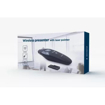 GEMBIRD wireless IR presenter WP-L-11, 4 buttons, 2.4 GHz RF USB receiver, Schwarz, AAA Batterie