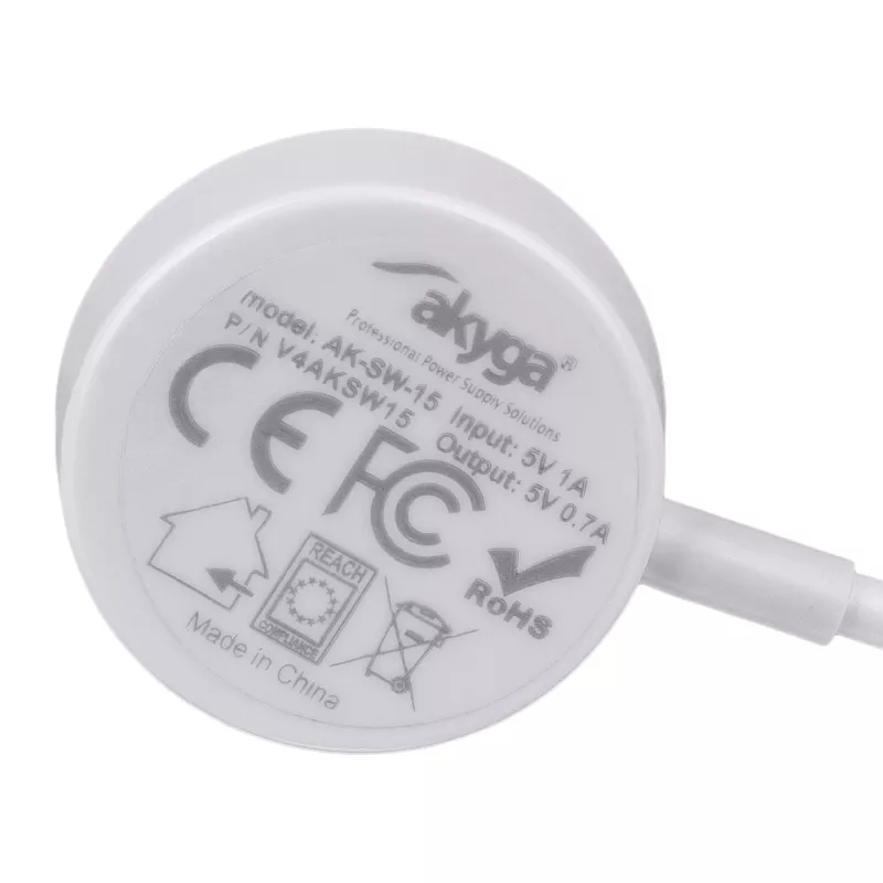 Akyga AK-SW-15 magnetisches Ladekabel für Apple Watch, USB, 1 m, weiß (AK-SW-15)