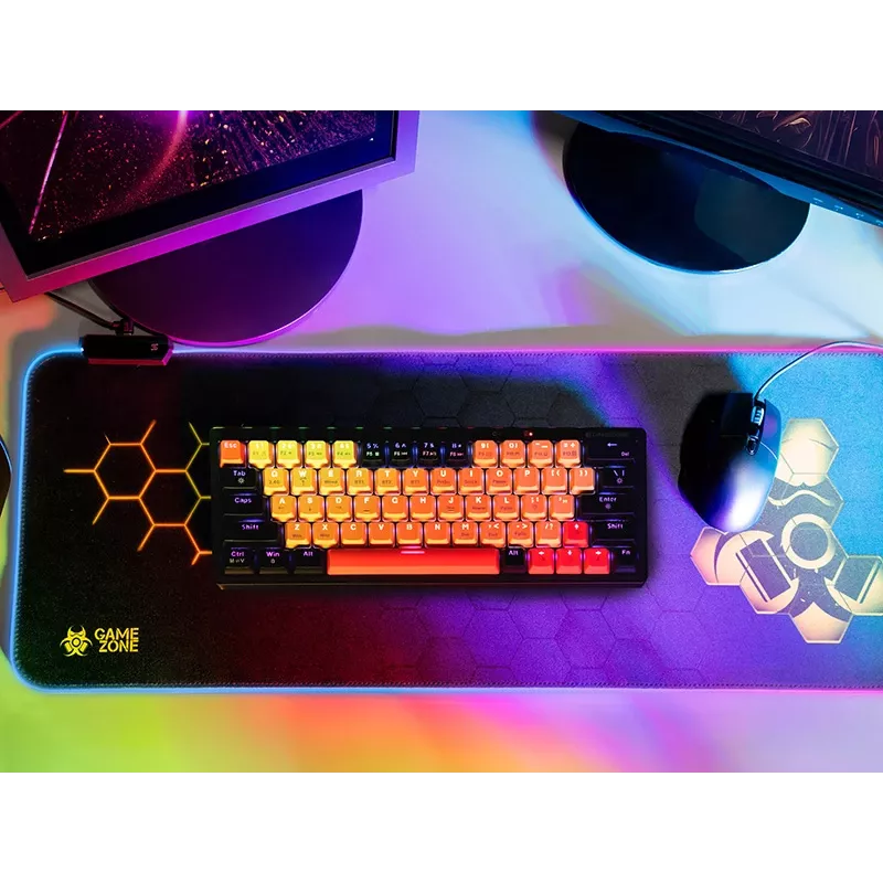 TRACER GameZone Hexy1 RGB Maus- und Tastaturunterlage, 80 x 30 x 0,4 cm, Schwarz