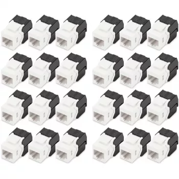 Digitus CAT 6 Keystone Jack ungeschirmt 24 Stück Flach Schwarz Weiß RJ-45