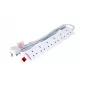 Microconnect MC-UKSURGESTRIP6-5M Stromverlängerung 6 AC-Ausgänge Innenbereich Weiß