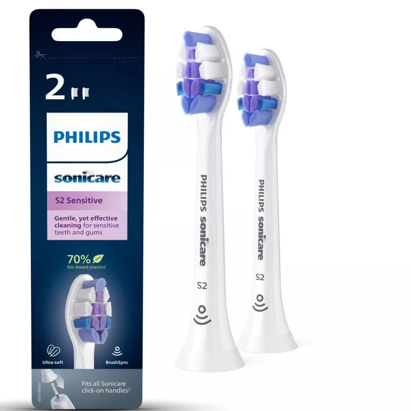 Philips S2 Sensitive HX6052/10 Ultraweiche austauschbare Schallzahnbürstenköpfe
