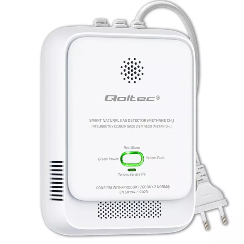 Gaslecksensor QOLTEC NG 85dB LE – Erdgas (CH4)-Detektor, akustischer Alarm 85 dB