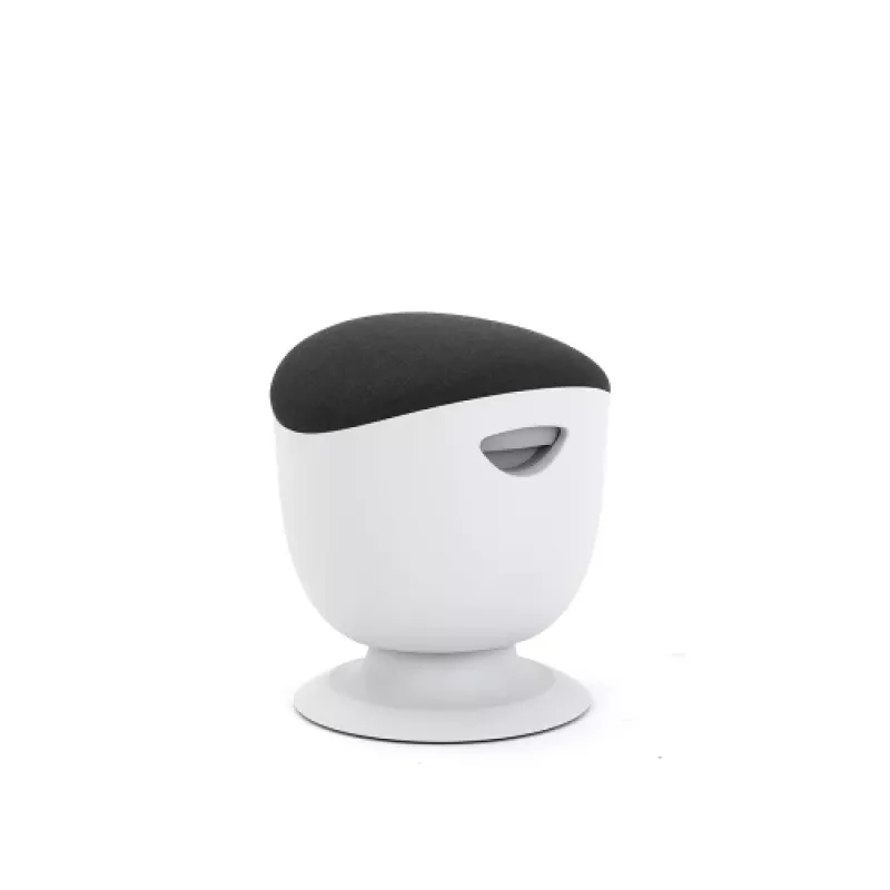 Ergonomischer Balancestuhl up up Seul D48 — Schwarzer Stoffsitz, weißes Gestell, höhenverstellbar