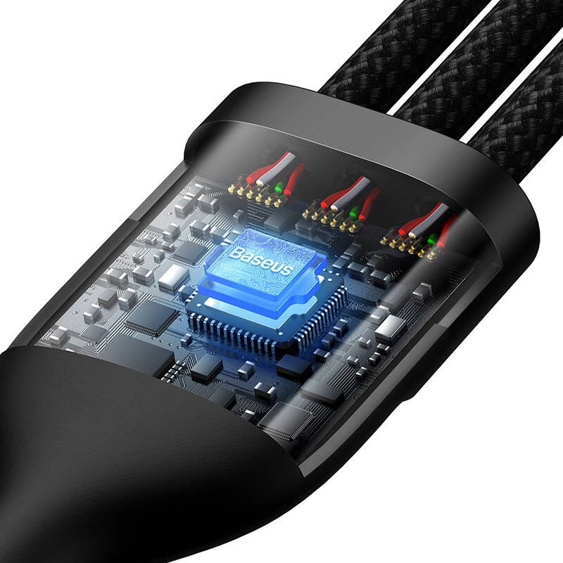USB-Kabel Baseus CASS030101 1,2 m USB-A/USB-C USB-C/Micro-USB-B/Lightning Schwarz