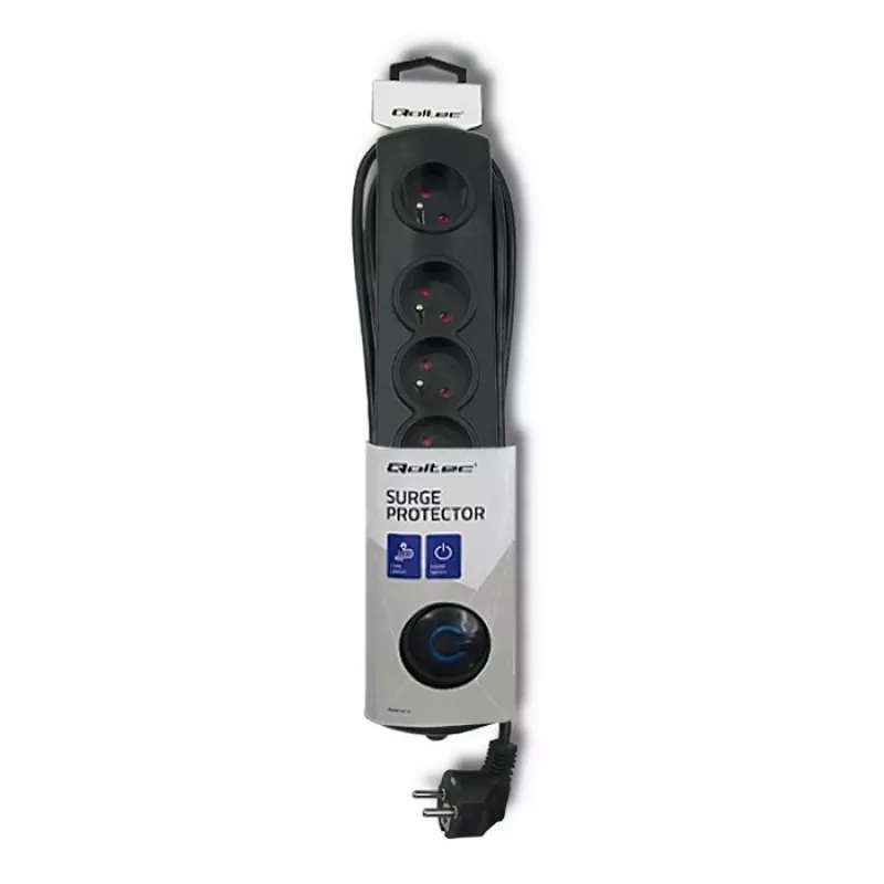 Überspannungsschutz Qoltec 50269 Schwarz 5 AC-Steckdosen 230V