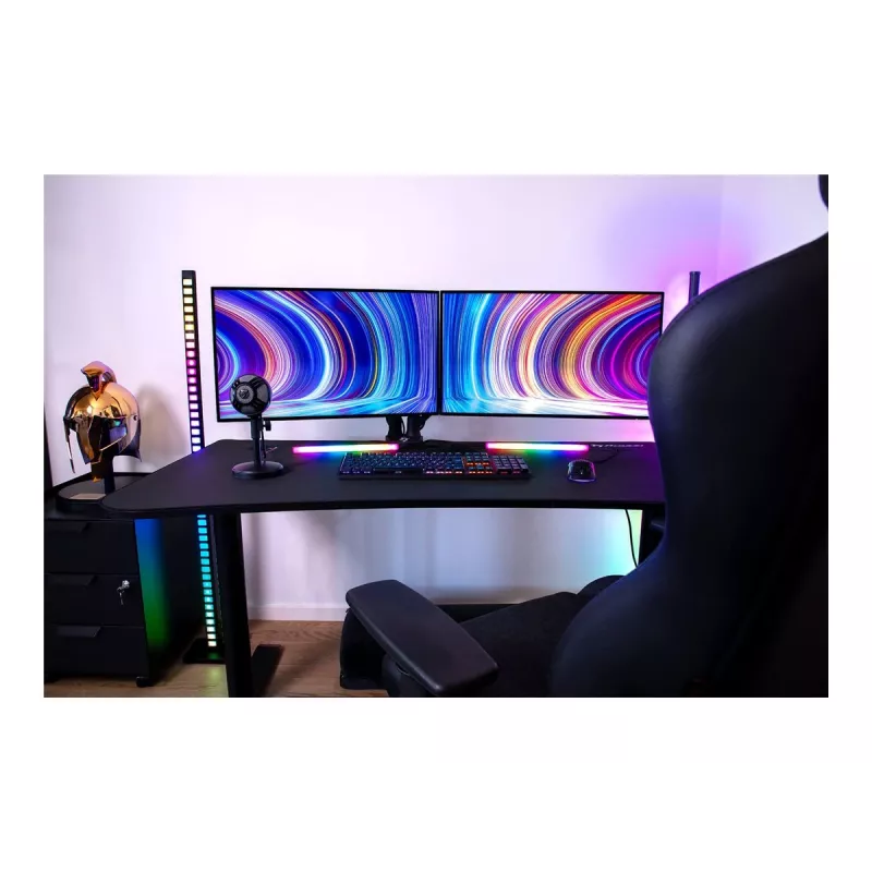 Arozzi Arena Medium Gaming-Tisch ARENA-MEDIUM-PBK, 140 x 75,5 cm, vollflächiges Mikrofaser-Mauspad, Pure Black