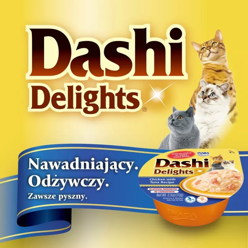 INABA Dashi Delights Huhn mit Käse in Brühe - Katzenleckerli - 70g