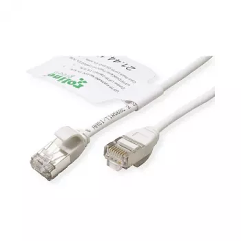 ROLINE GREEN U/FTP Patchkabel Kat.6A (Klasse EA), LSOH, schlank, Weiß, 5 m