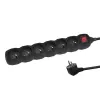 Esperanza ELK218K Stromverlängerung 3 m 6 AC-Steckdose(n) Innenbereich Schwarz
