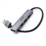 Unitek H1208A USB-A-Hub, 4 Ports (1x USB-A 5 Gbit/s, 3x USB-A 2.0), Aluminium, Silber