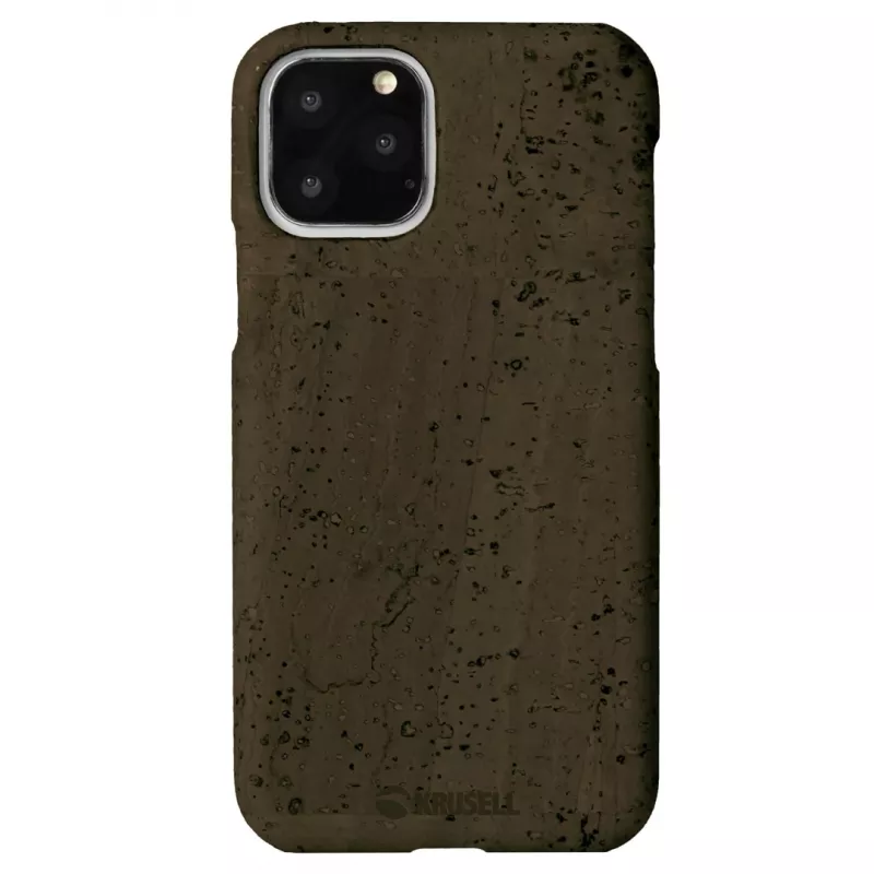 Handyhülle Krusell Birka für Apple iPhone 11 Pro Max, dunkelbraune Hülle im Lederstil