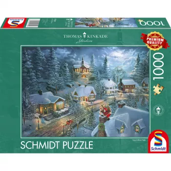 Puzzle Schmidt Spiele Thomas Kinkade Studios „Santa's Silent Night“ 1000 Teile