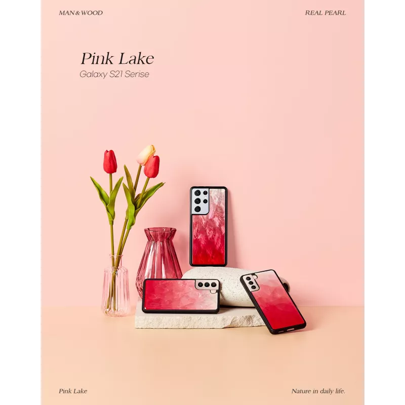 Handyhülle iKins für Samsung Galaxy S21+ — pink lake mit schwarzen Akzenten