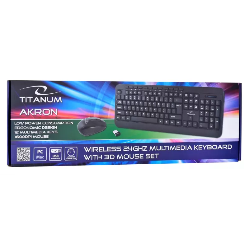 Drahtloses Tastatur- und Maus-Set ESPERANZA Akron TK109 2,4 GHz, USB-Empfänger, Schwarz