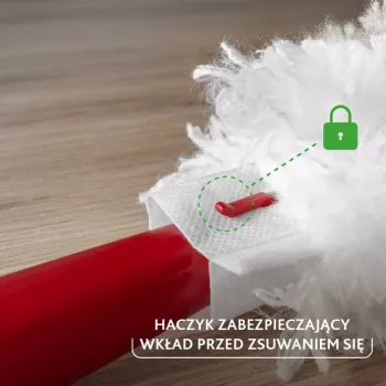 Staubwedel VILEDA Kurzstiel 179432 mit 2 Flex & Catch Einsätzen, roter Kunststoffgriff, aufhängbar