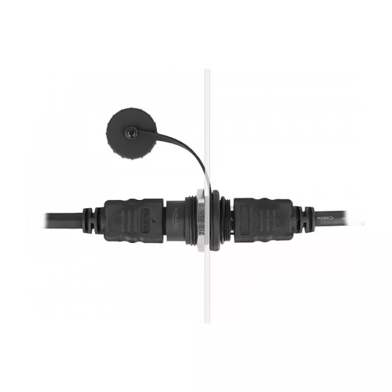 DeLOCK HDMI-A Einbaustecker mit Schutzkappe Schwarz 30,3 mm 23,5 mm
