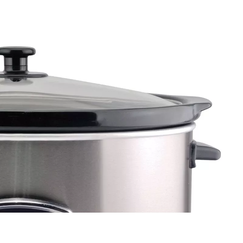Beper BC.510 digitaler Slow Cooker, 4,5 l, 280 W, Edelstahl