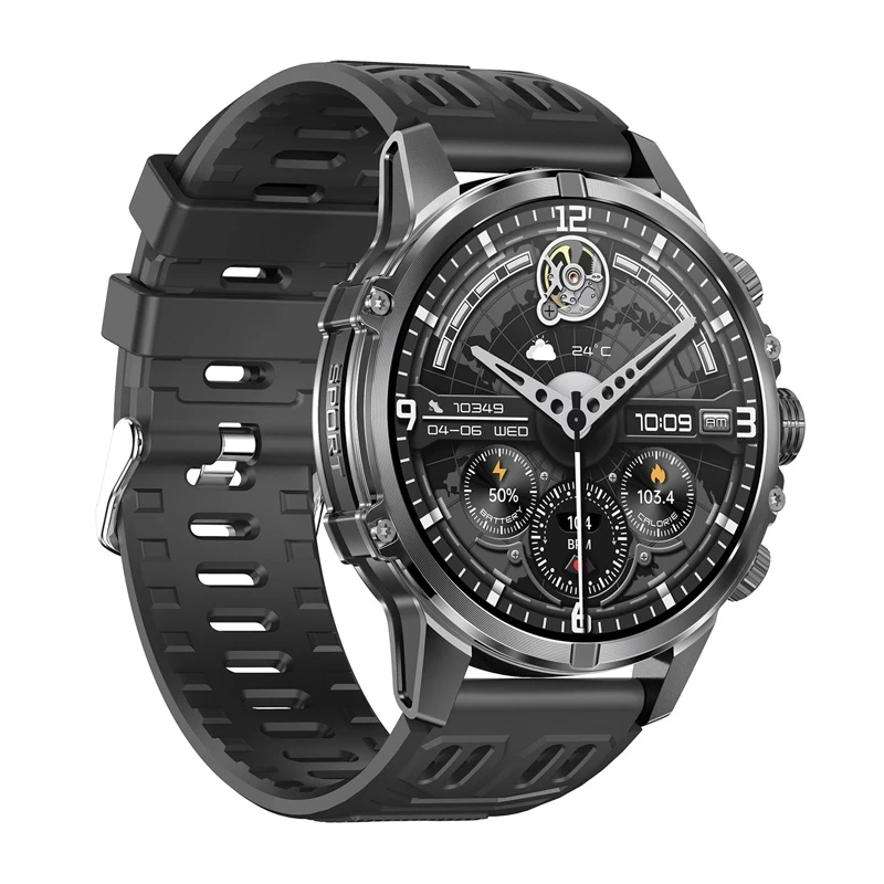 Smartwatch BlitzWolf BW-AT6 plus – schwarz, Herzfrequenzmesser, Fitness-Tracker