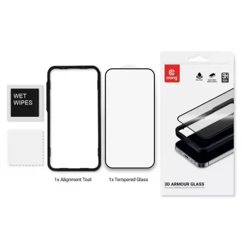 Displayschutzfolie aus gehärtetem Glas Crong 9H Full Glue für iPhone 16/15