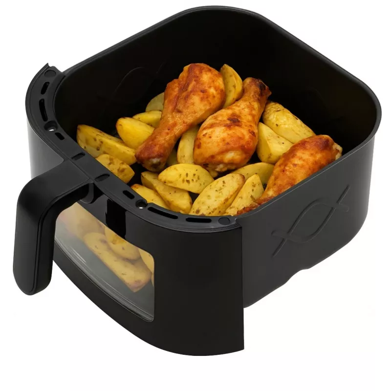 Adler AD 6318 Heißluftfritteuse, 8 l, 2500 W, LCD-Display, 9 Programme, Schwarz