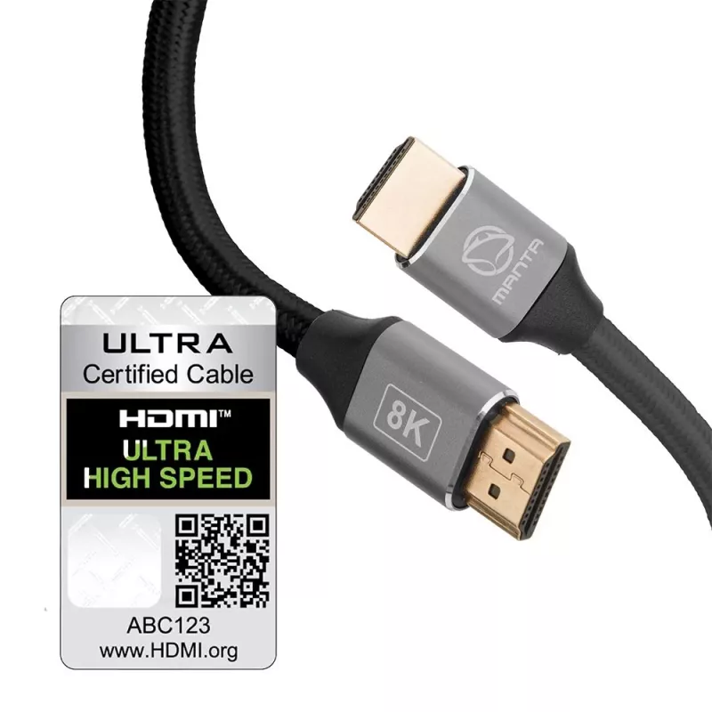 HDMI-Kabel MANTA HDMI-2MC 2 m, unterstützt Auflösungen bis zu 8K