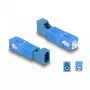 DeLOCK Hybrid-Lichtwellenleiter-Koppler SC Simplex Stecker auf LC Simplex Buchse blau