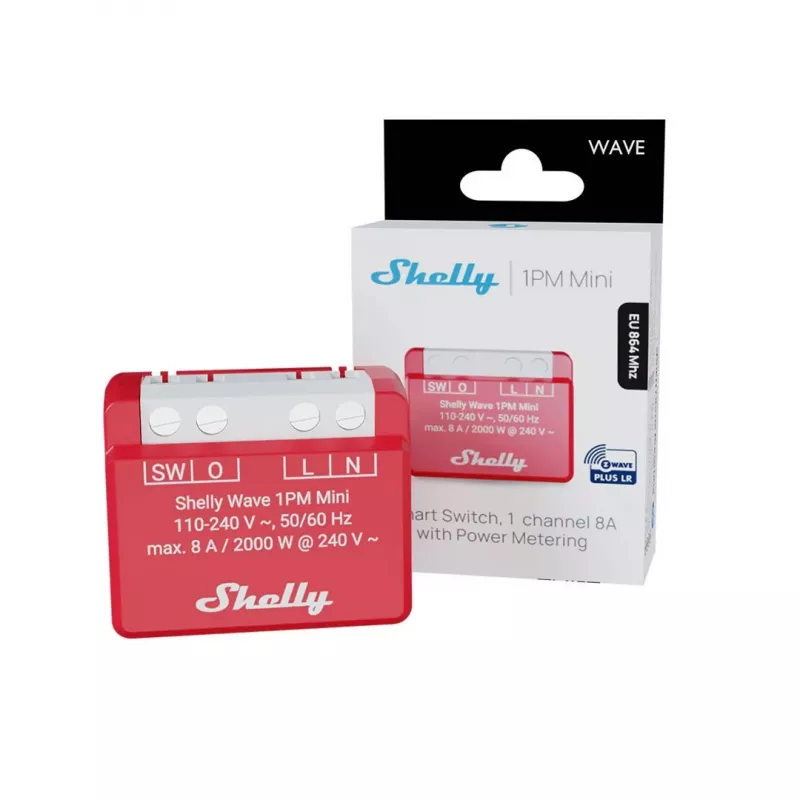 Shelly Wave 1PM Mini LR Z-Wave-Relais, Leistungsmessung