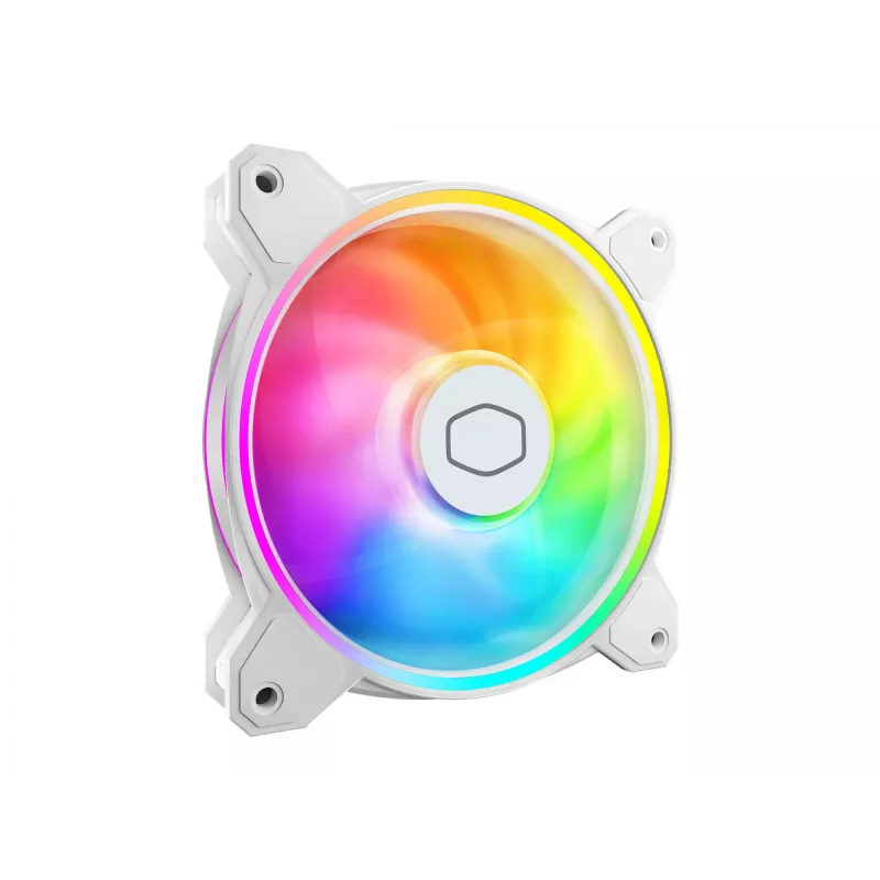 Cooler Master MasterFan MF120 Halo2 White Edition MFL-B2DW-21NP2-R2 120-mm-ARGB-Gehäuselüfter, 27 dB, 51,88 CFM, Weiß