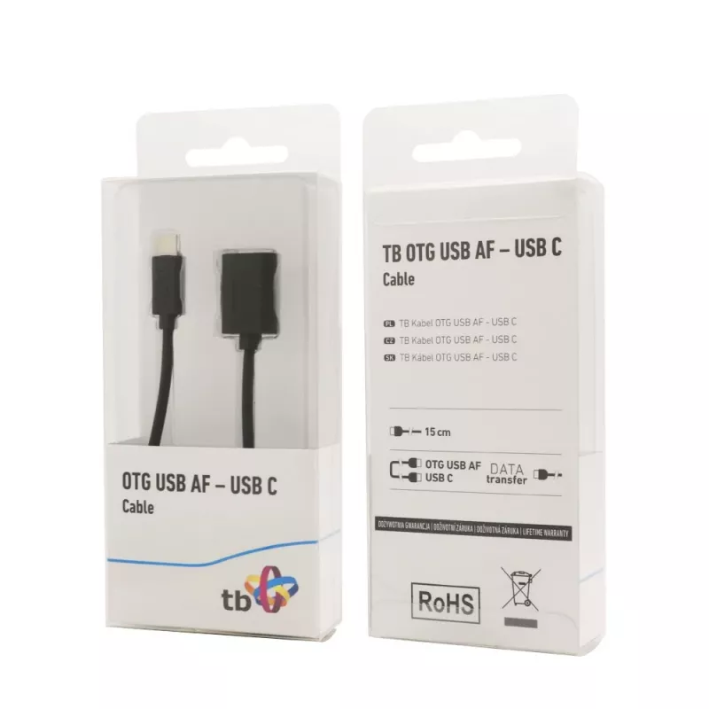 TB Kabel OTG USB AF - USB C 15cm Schwarz (AKTBXKU4PAC015B)