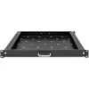 Qoltec 54509 Schiebeboden aus Stahl für Rack, 600x600, Schwarz