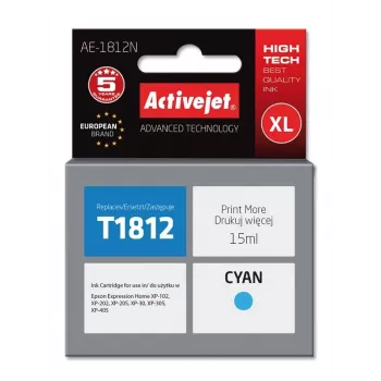 Activejet AE-1812N Tinte, Ersatz für Epson 18XL T1812, Supreme, 15 ml, cyan
