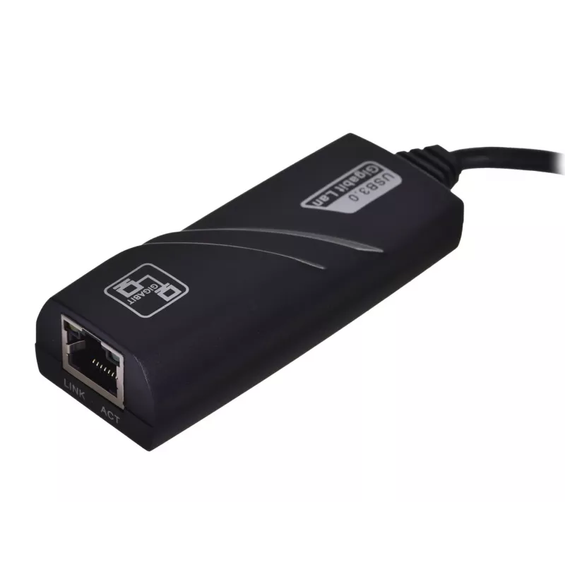 Akyga AK-AD-31 USB-3.0-auf-Gigabit-Ethernet-Adapter, RJ45, 15 cm Kabel, schwarz